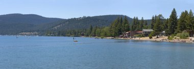 Lake tahoe beach etkinlik panorama, ca.