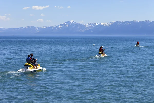 Water scooters on lake Tahoe, CA. — Stock Photo, Image