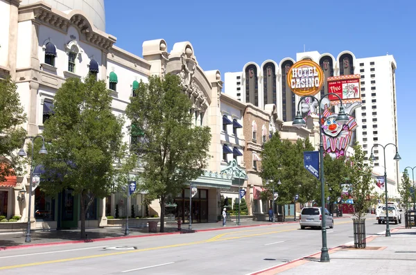 Downtown street and casino, Reno NV. — Zdjęcie stockowe