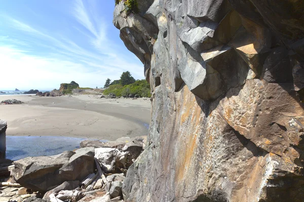 大石块和 debries，俄勒冈州海岸. — 图库照片