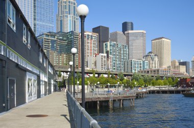 Seattle waterfront promenade. clipart