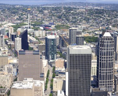 Seattle from above, northwest view. clipart