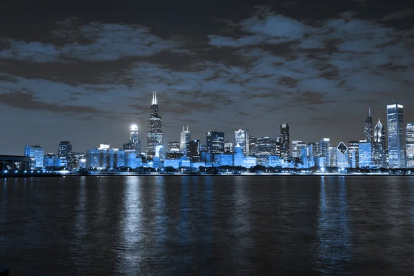Financiële wijk (nacht weergave Chicago) — Stockfoto