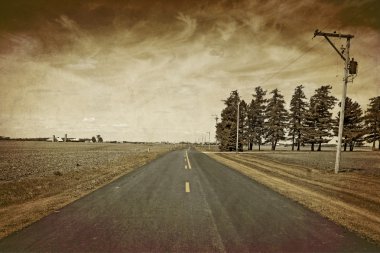 American Country Road - Vintage Design clipart