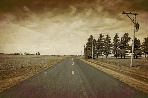 Amerikan country road - vintage design — Stok fotoğraf