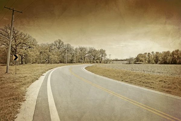Amerikan country road - vintage design — Stok fotoğraf