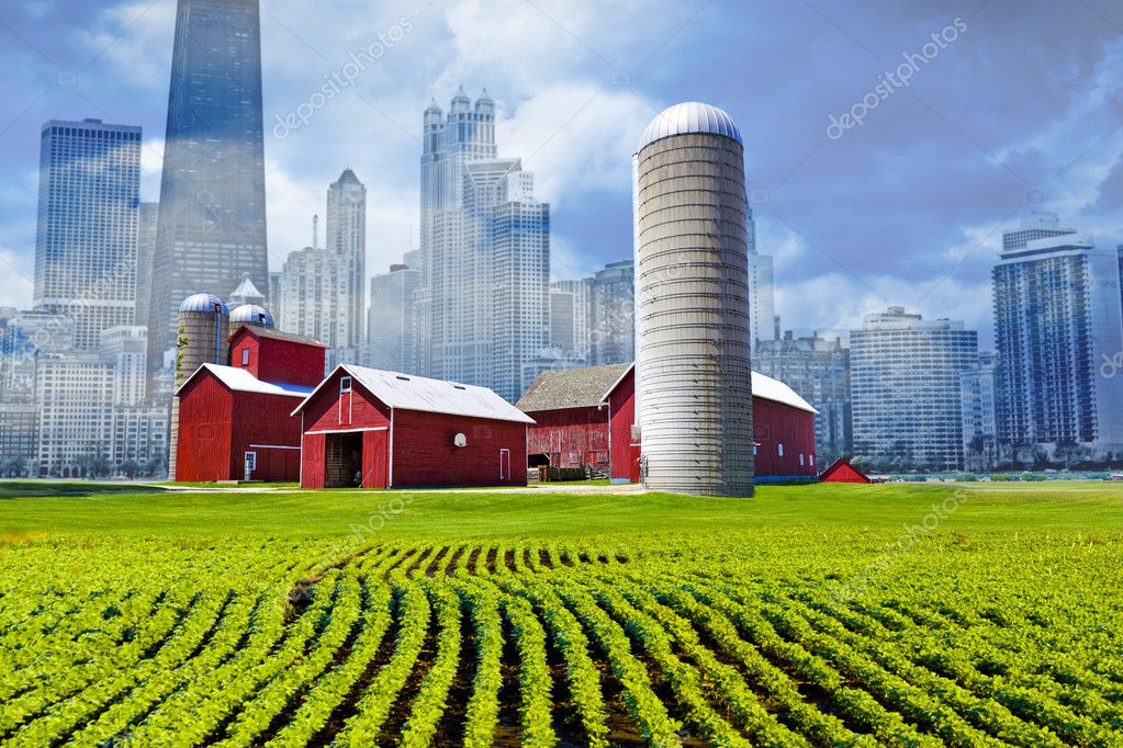 city in background