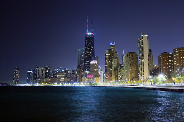 Chicago Lake Shore Drive at Night