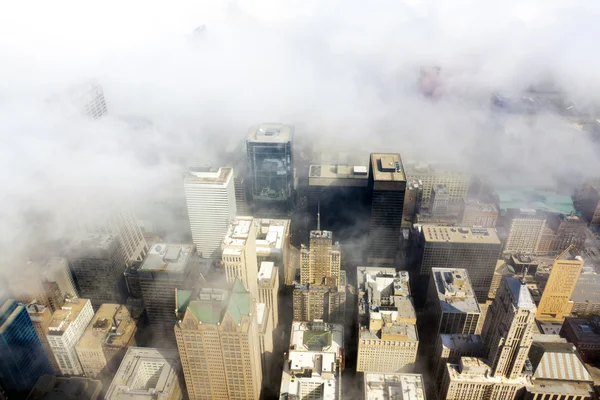 Vista aérea de Chicago con cielo nublado — Foto de Stock