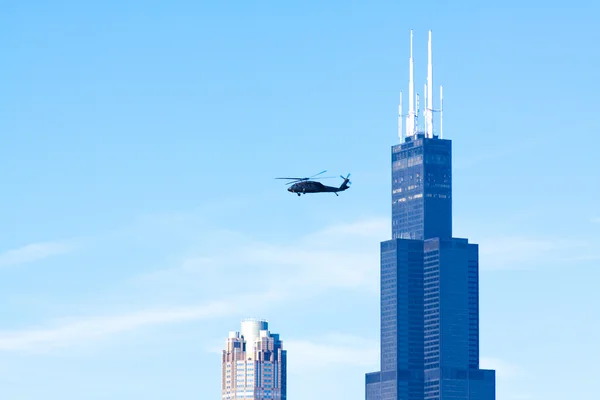 stock image Skyline With Helicopter