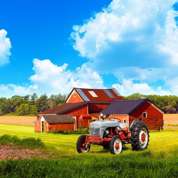 American Country with Blue Cloudy Sky — Stock Photo, Image