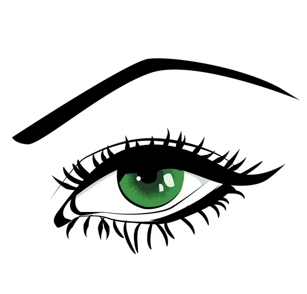 Gyönyörű női zöld szem — Stock Vector