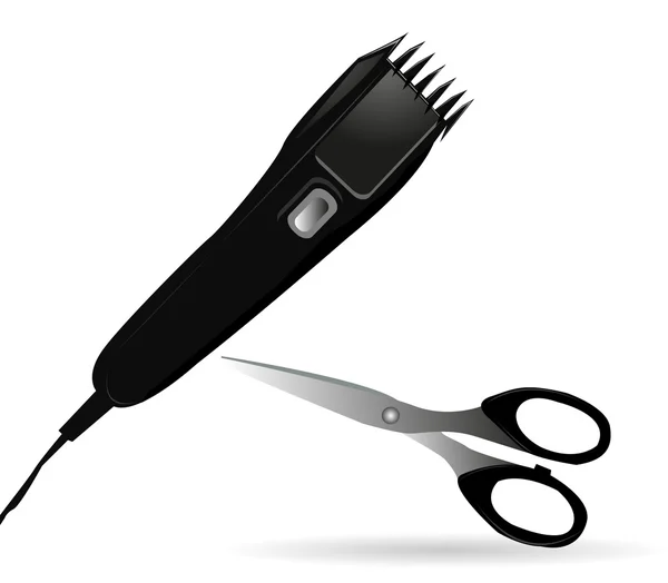 Ilustración vectorial de la máquina de peluquería - cortadora eléctrica en whit — Vector de stock