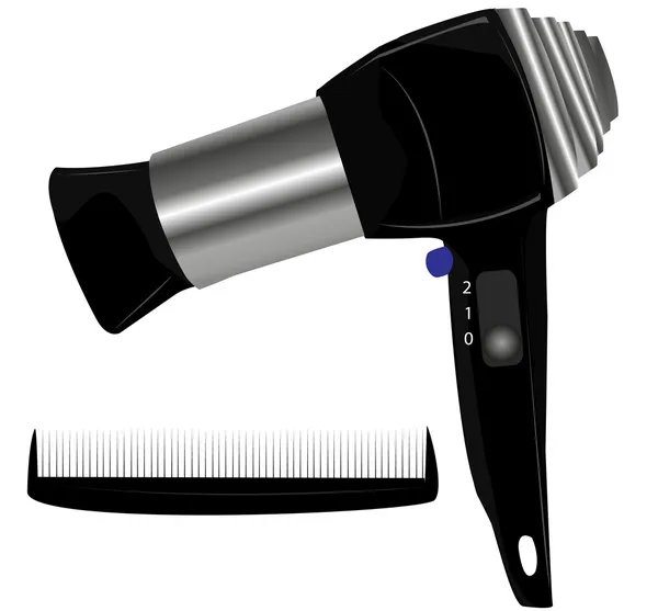 Ilustración vectorial de secador de pelo sobre fondo blanco — Vector de stock