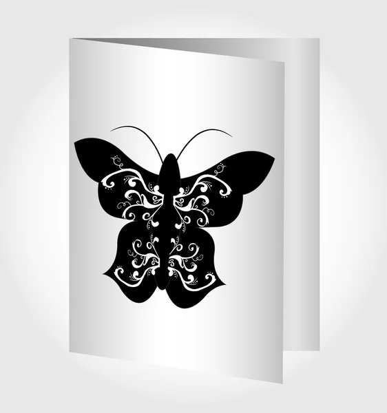 Tarjeta de felicitación mariposa — Vector de stock