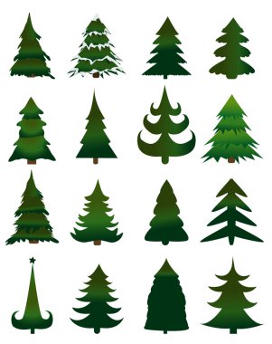 Set of Christmas trees vector clipart