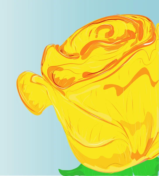 Yellow rose illustration — Stock Vector