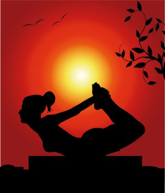 female in a yoga pose clipart