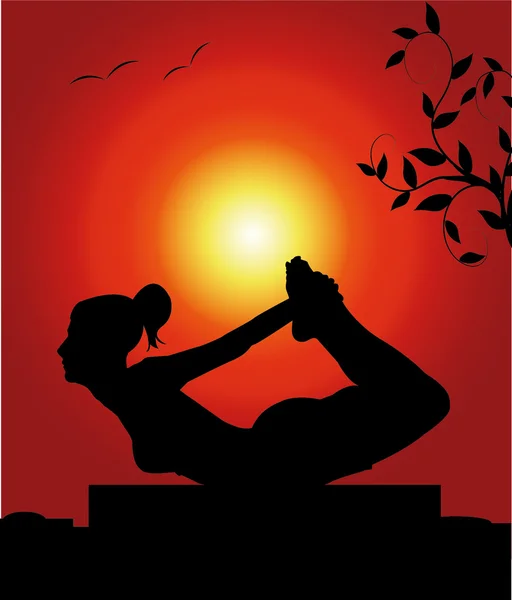 stock vector female in a yoga pose