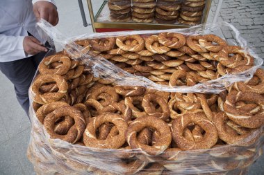 Simit vendor Istanbul clipart