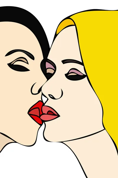 Bacio lesbico — Foto Stock