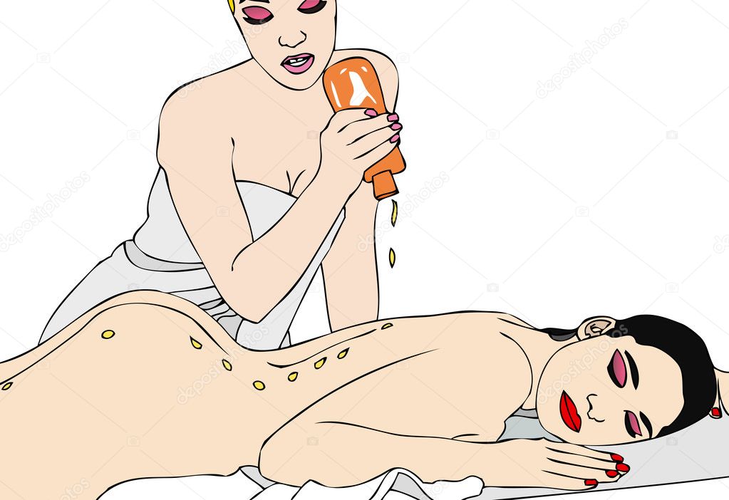 Massage and creams in a spa