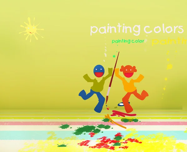 Paint πολύχρωμο κόσμο των παιδιών — Φωτογραφία Αρχείου