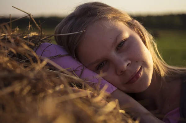 stock image Girl in the field