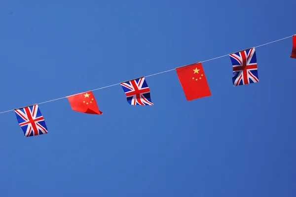 stock image Chinatown flags