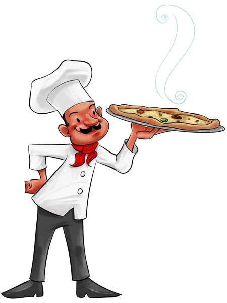 Pizza muž — Stock fotografie