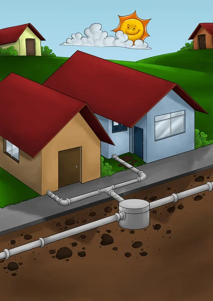 Drain system house — Stock Photo, Image