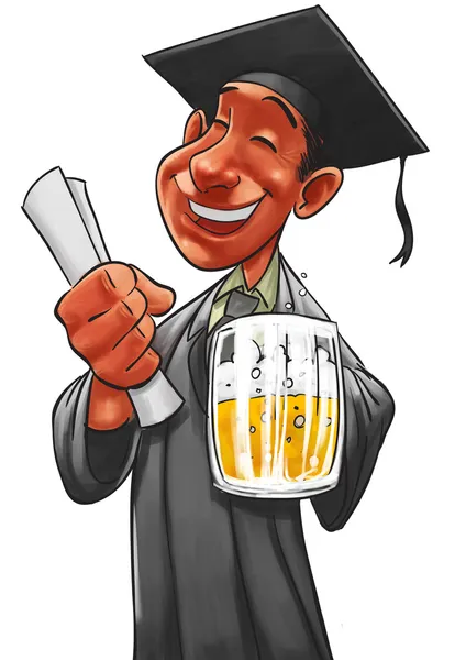 Estudante e a cerveja — Fotografia de Stock