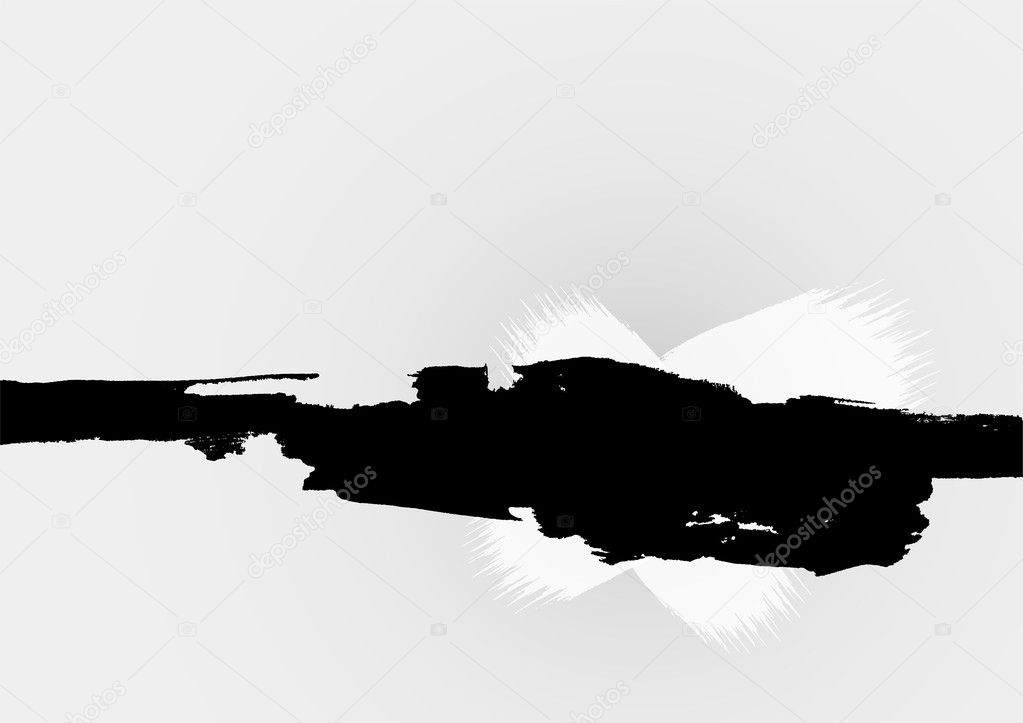 Black banner with grunge style in white background