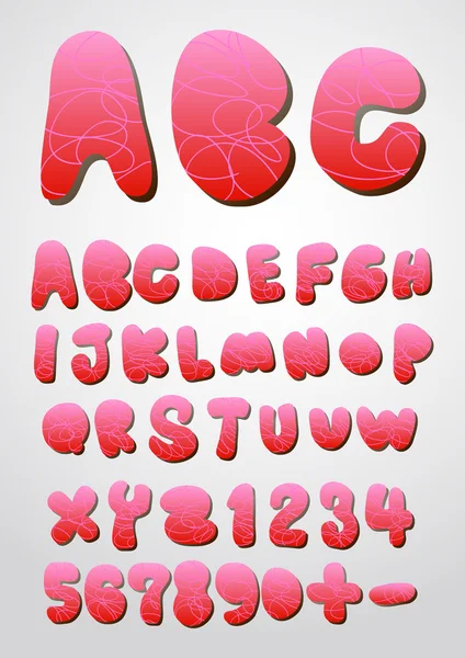 Roze vet handschrift schattig lettertype — Stockvector