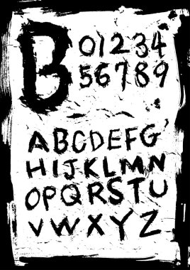 Grunge style font clipart