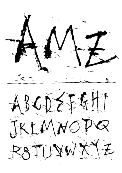 Hand schrijven inkt lettertype — Stockvector