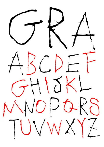 Hand schrijven kinderachtig lettertype — Stockvector