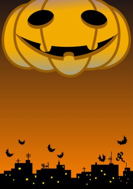 A giant halloween pumpkin head clipart