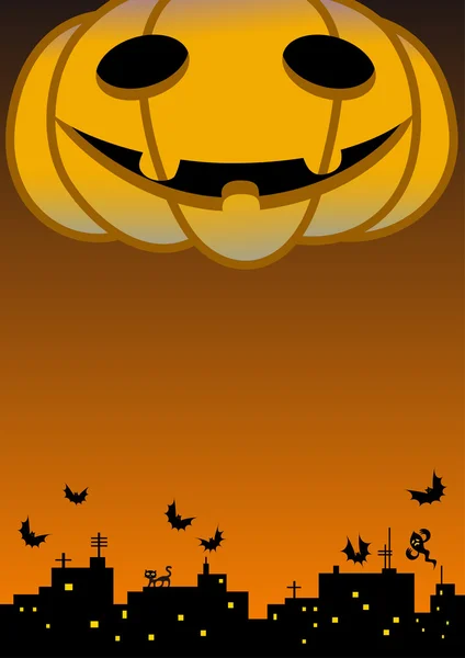 Une tête de citrouille d'Halloween géante — Image vectorielle