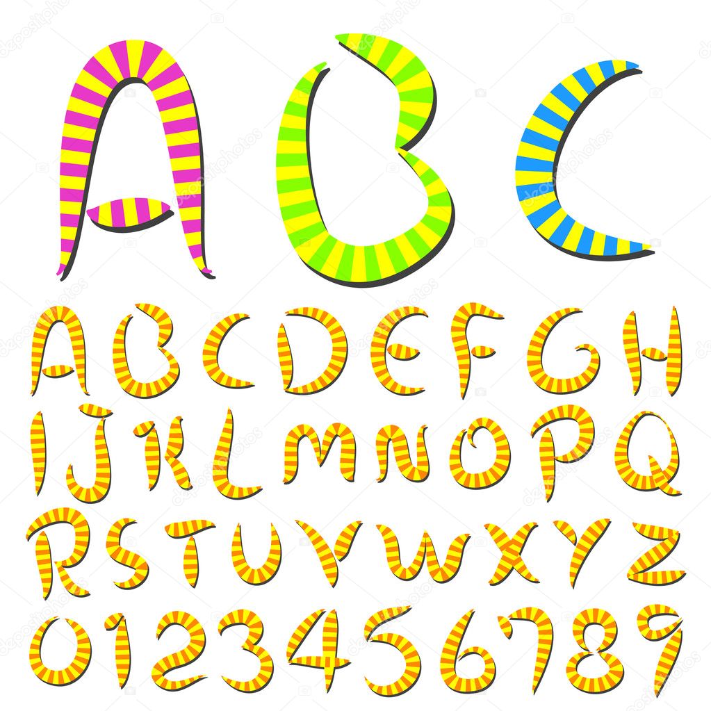 Funny hand writing stripes font