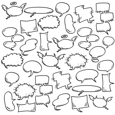 Hand draw speech bubbles clipart