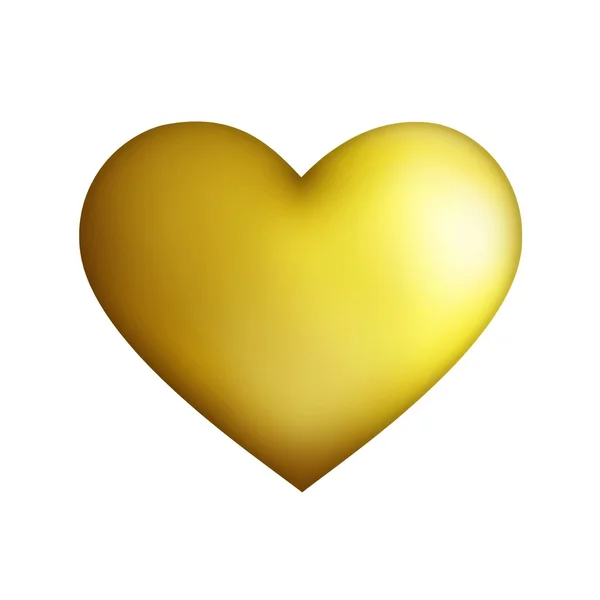 Cuore d'oro isolato — Foto Stock