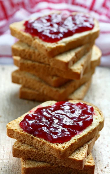 Sandwiches with jam — Stock Photo, Image