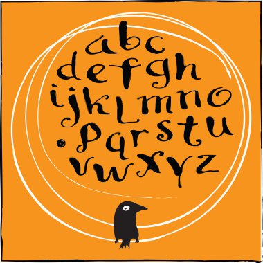 Calligraphy alphabet clipart