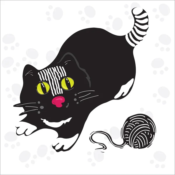 Чёрная кошка — стоковый вектор