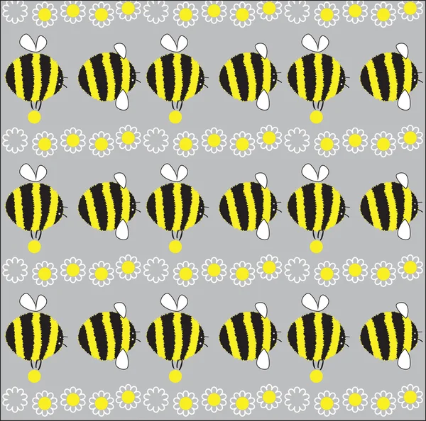 陽気な蜂。ベクトル イラスト — ストックベクタ