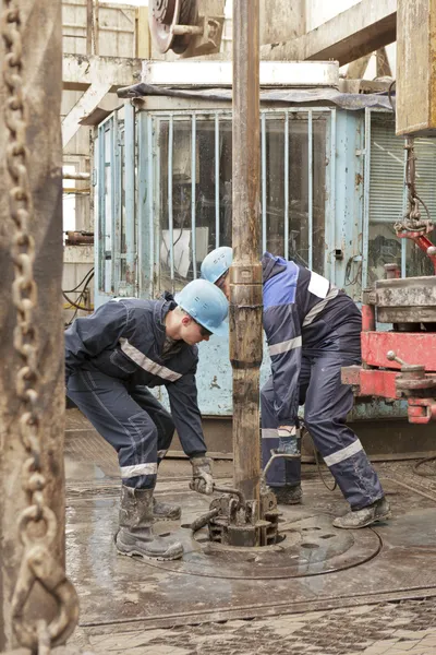 Two drillers at work — Stock Photo, Image