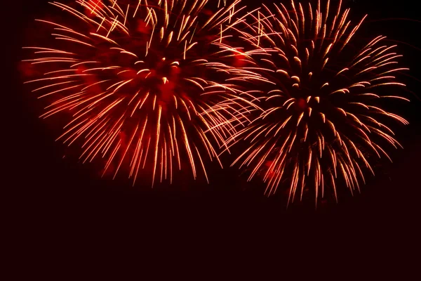 Fireworks on the black sky background — Stock Photo, Image