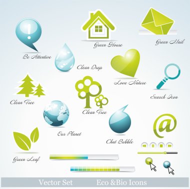 Eco related symbols and icons clipart