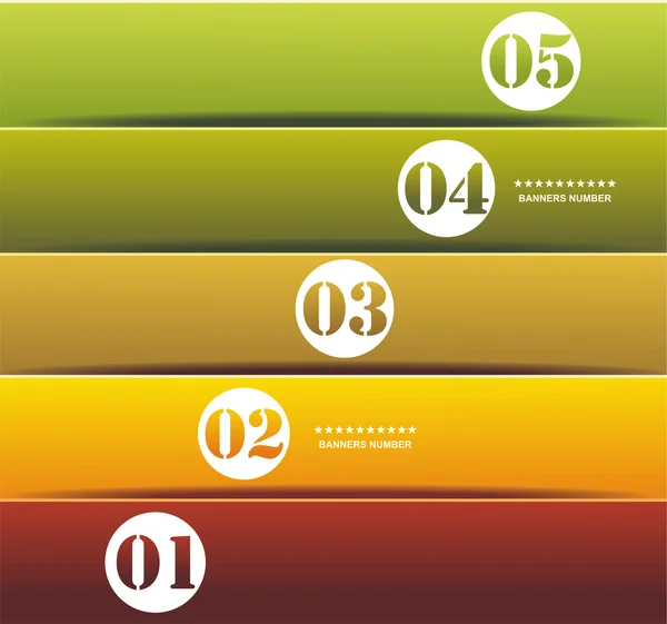 Πρότυπα σχεδιασμού αριθμημένα banners. — Διανυσματικό Αρχείο